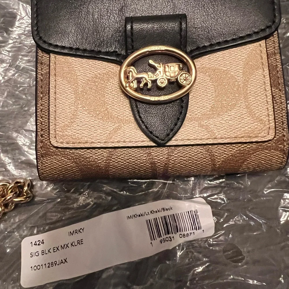 Authentic Coach Black & Brown Crossbody Bag with Matching Wallet - Picture 2 of 16